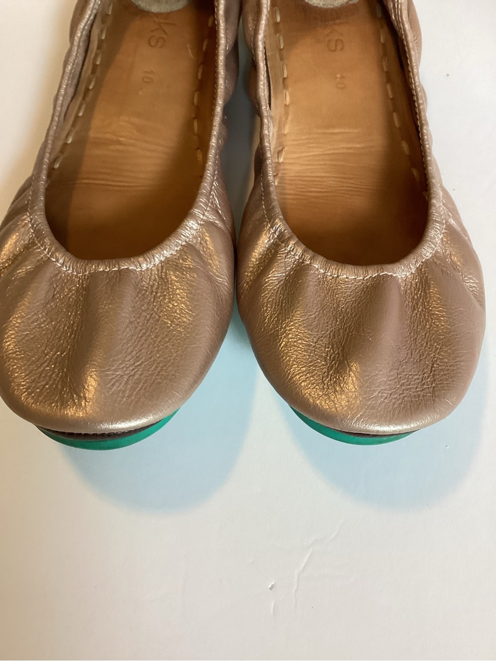 Tieks Rose Gold Glam Leather Ballet Flats Womens Size 10 - Picture 10 of 13
